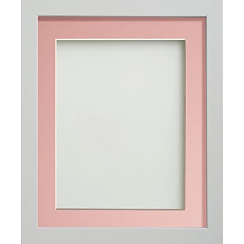 Frame Company Allington White 10x8 inch Frame With Pink Mount For Image 6x4 inch *Choice of sizes* Fitted with Real Glass
