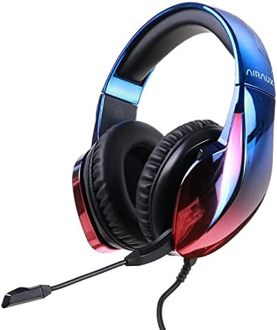 AXA - Headphone/Headset - Blitzwólf AIRAUX AA-GB3 USB Wired Gaming Headset 7.1 Surround Sound HIFI Bass RGB Stunning Light Headphone for PC Gamer Computer (Gradient Red United States)