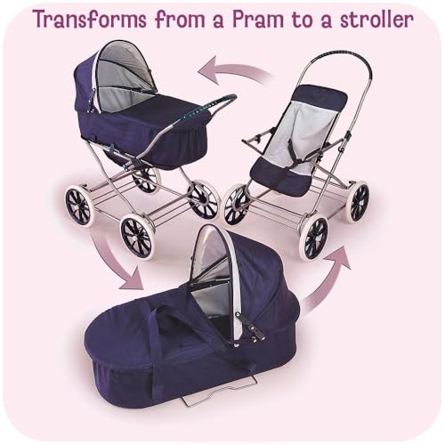 image for Badger Basket English Style Doll Stroller - Adjustable Canopy Classic 