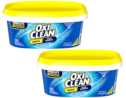 OxiClean Versatile Stain Remover, Over 101 Uses, Chlorine-Free, For All Machines, 1.77 lb (Pack of 2)