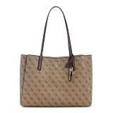 GUESS borsa a tracolla borsa da ufficio con scomparto per laptop Noelle II Tech Tote Latte Logo/Brown marrone chiaro