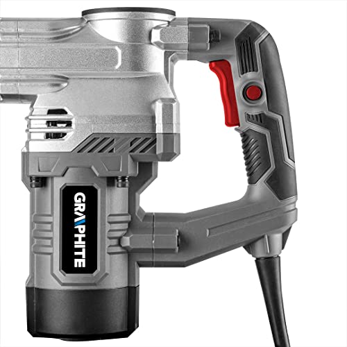 GRAPHITE Abbruchhammer SDS Max 1300W, Bohrhammer mit 2100/min und 20 J Energie, Meißelfunktion, Einstellung der Meißelposition, für harten Materialien, 4m Stromkabel, Transportkoffer, Abrissarbeiten – Bild 6
