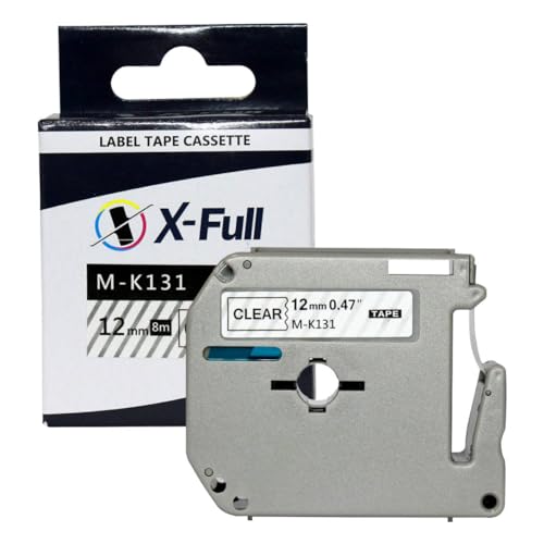 Fita Rotulador Marca X-Full M-K131 MK-131 MK131 Compatível para PT-55BM PT-70BM PT-110 (M-K131 Trans