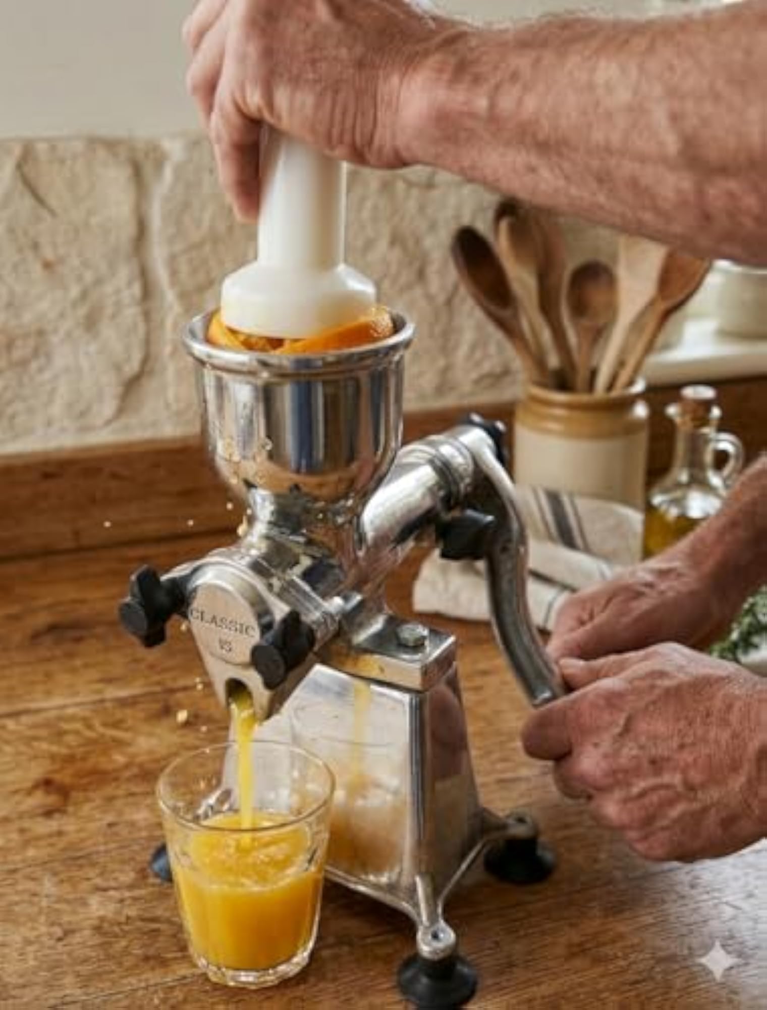 Manual Stainless Steel Fruit Juicer, Kitchen Essential