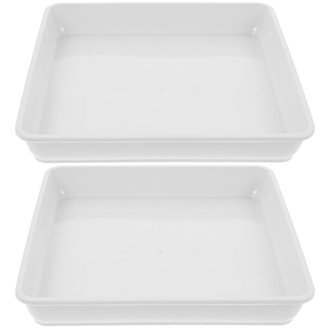 BESPORTBLE 2pcs Square Planter Tray Garden Tray 50x50 Square Plant Pot Saucers with Wheels Garden Lanterns Pot Saucer House s Fake Twine White Plastic