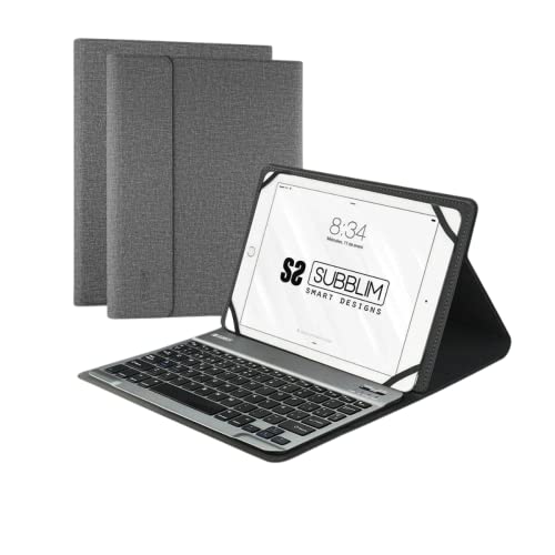 SUBBLIM KEYTAB Pro Bluetooth Grey Funda con Teclado para Tablet DE 10.1'' BATERÍA 420MAH