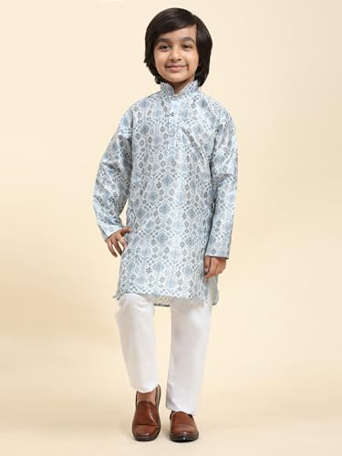Image of Pro-Ethic Style Developer Boys Silk Kurta Pajama For Kid's Boys Ethnic Wear | Jacquard Silk Kurta Pajama (S-236)
