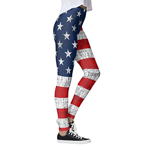 Leggings de yoga para mujer finos mallas running bandera EE. UU.