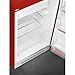 Smeg FAB10 50's Retro Style Aesthetic Refrigerator with 4.48 Cu Total Capacity, 2 Glass Shelves, LED Internal Light, 22-Inches, Red Right Hand Hinge. FAB10URRD3 Made In Italy