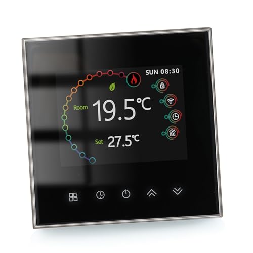 BAFOVY BAFOVY Thermostat Intelligent WiFi, Thermostat Programmable sans Fil, de Commande Vocale pour la Maison, Télécommande Compatible avec l'application SmartLife, Partage de Famille, à Domicile