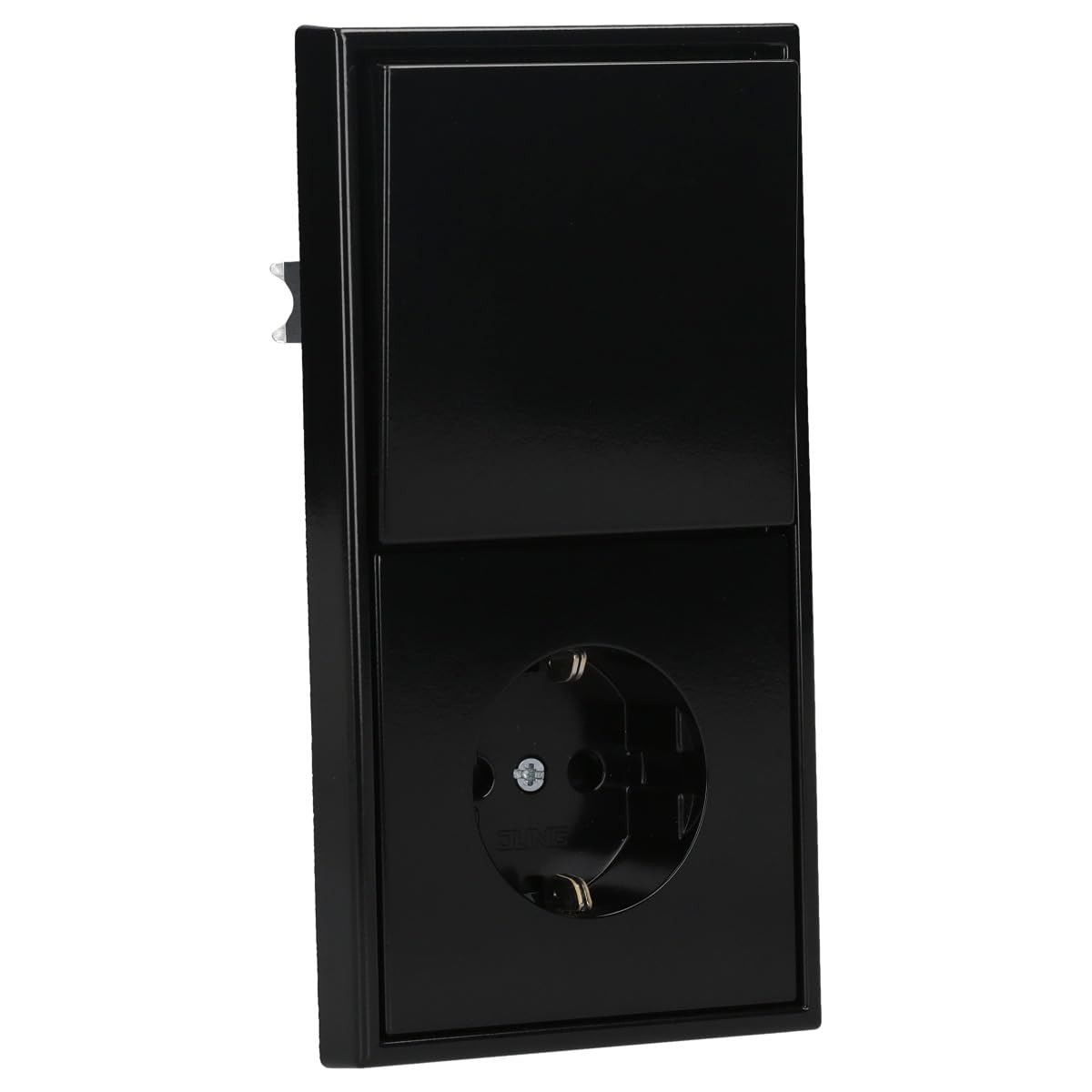 JUNG Serie LS Wechselschalter + SCHUKO Steckdose Safety Set Schwarz