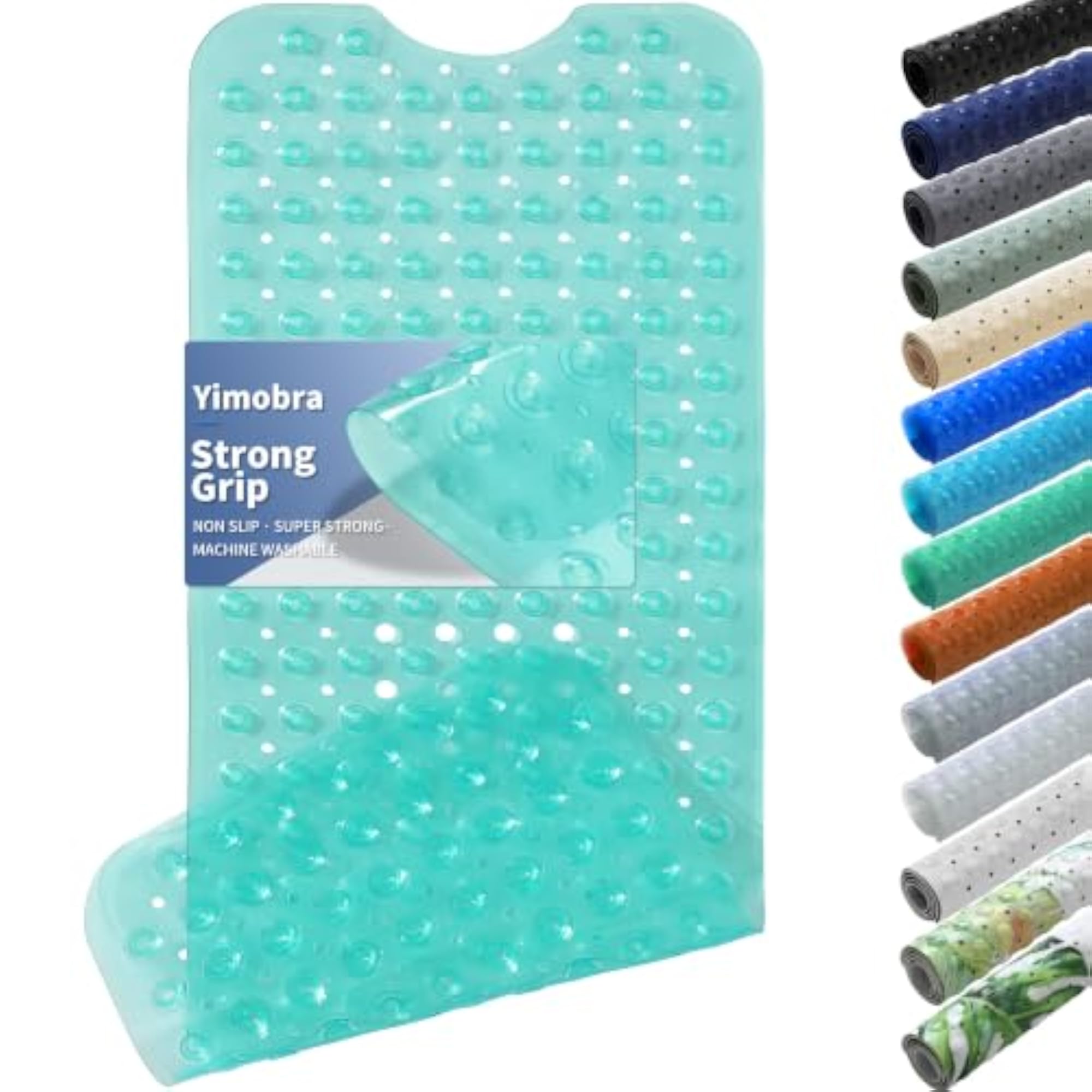 Extra Long Safety Bath Mat, Clear Green
