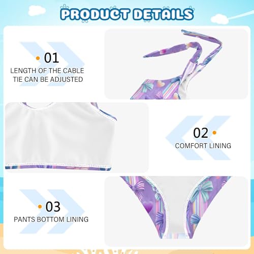 Image of Boccsty Cute Crab Red Blue Girls Swimsuits Kids Bikini Sets 2 Pcs Bathing Suit for 3T