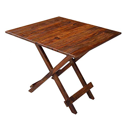 Image of Home furniture Wood Bedside Table in sheesham Solid Rose Wood | Living Room | Side Table | Coffee Table | Balcony Table | Multi Purpose | with Brown Wood Finish (Square (Natural Teak Finish))