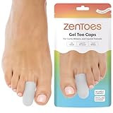 ZenToes 6 Pack Gel Toe Cap and Protector - Cushions and Protects to Provide Relief from Missing or Ingrown Toenails, Corns, Blisters, Hammer Toes (Small, White)