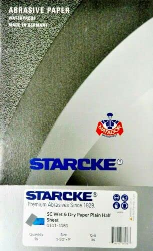 Matador Abrasive Wet or Dry Sandpaper 50 Sheet 80 Grit 5-1/2" x 9" Silicon Carbide Made in Germany