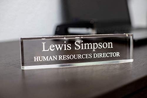 SignsByLITA Personalized Acrylic Desk Name Plate 2" x 8" - Office Desk Accessories Décor
