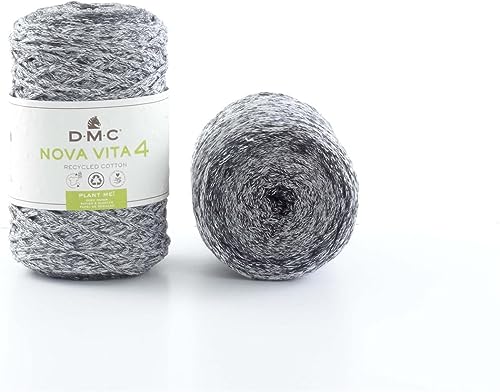 DMC Nova Vita 4, Multico Colours, Gray Crochet Knitting Macrame Yarn, 250g, Grey