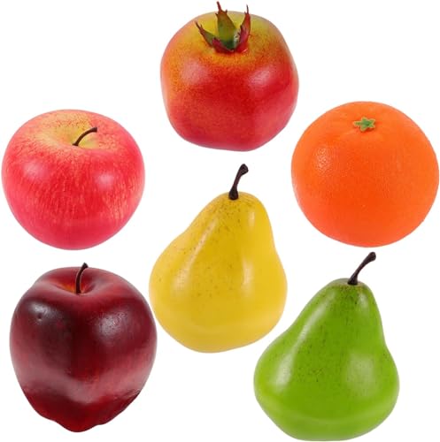 Foam Pears Foam Pears 6pcs Artificial Fruit Foam Plastic Apples Fruit for Orange Fruit Decor Orange Fruit Decor
