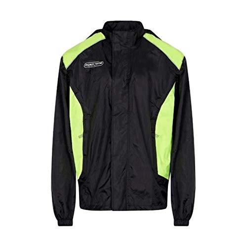 RIDER-TEC rt-3071-j Rain Jacket, Black/Yellow, XL