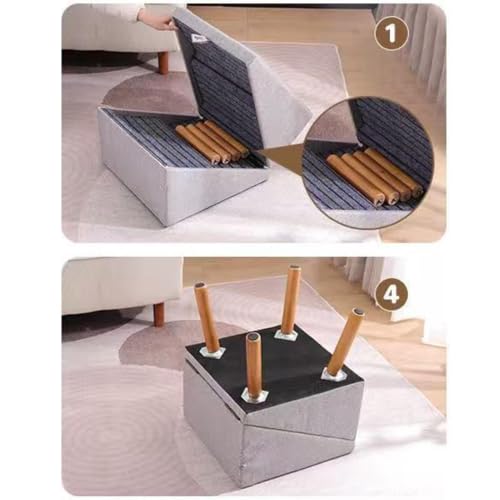 Rampa de seguridad canina con escalones plegables de madera para sofás y puerta lateral de coche 6