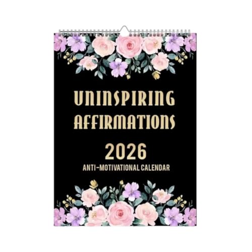 2026 Funny Ironic Motivational Quotes Wall Calendar Time Man