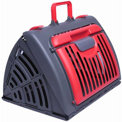 Caixa de Transporte Kroco New Basic Vermelha: Segurança e conforto para seu pet! Ideal para viagens