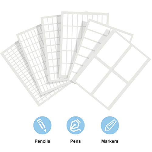 1723 Pieces Matte Labels Sticker Removable Rectangular Labels Writable Blank Adhesive Labels For Labeling And Organizing Small Items 6 Sizes Combination (White) #TOP3