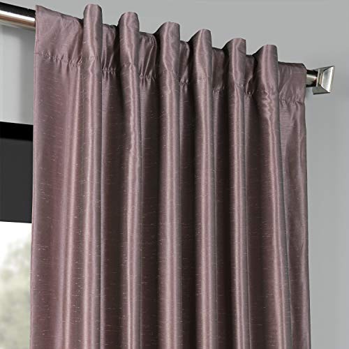 HPD Half Price Drapes Blackout Vintage Textured Faux Dupioni Curtain (1 Panel), Polyester Blend, Smokey Plum, 50 X 96 - Image 4
