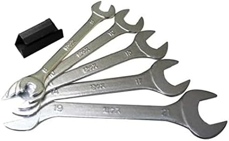 TOP Industrial CU-5000 Ultra-Thin Spanners, Set of 5, All Sizes, Thickness 0.1 inch 3 mm, With Holder