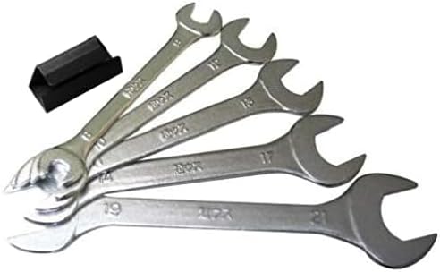 TOP Industrial CU-5000 Ultra-Thin Spanners, Set of 5, All Sizes, Thickness 0.1 inch 3 mm, With Holder