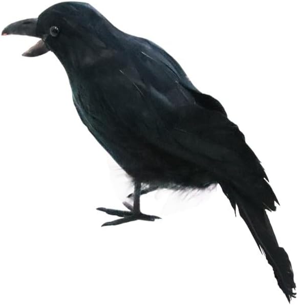 Halloween Crows, Artificial Feathered Crows, Realistic Raven Birds