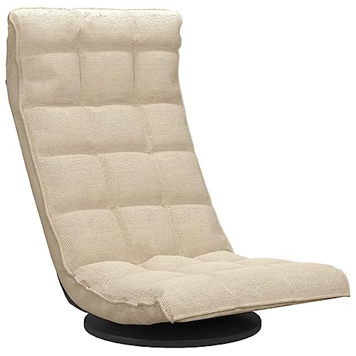 Chaise de sol pivotante crème pliante réglable à 5 angles pour activités - 2