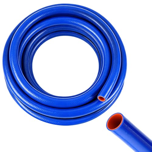 AUKITNNE 12ft 5/8 Silicone Heater Hose High Temperature Reinforced Radiator Hose Heavy Duty Flexible Coolant Radiator Straight for Automotive Engine Cooling Systems Industrial Gardening