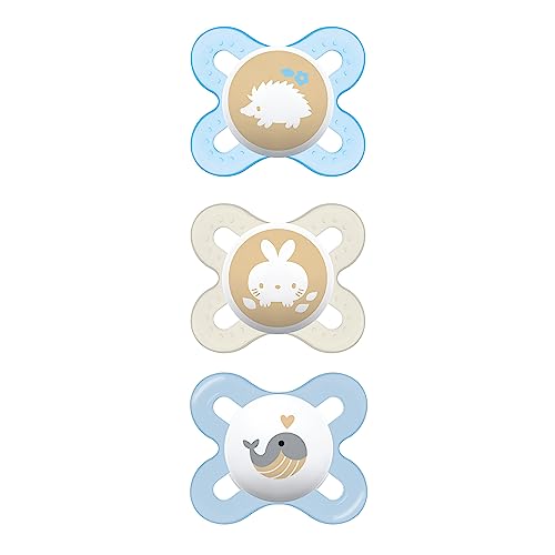 MAM Start Newborn Girl Pacifiers, Best for Breastfed Babies, Blue,3 Count (Pack of 1)
