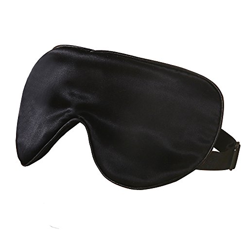 OOSILK Mulberry Silk Eye Sleep Mask,Blindfold,Silk Filling for Men/Women/Children,Travel,Black