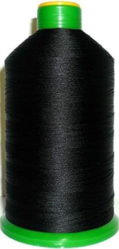 Ltsstoreuk Lot De 2 Fils à Coudre En Nylon Reconstitué Taille T70 # 69 Pour Tissus D'ameublement, Draperie, Perles, Bagages, Sacs à Main, Cuir Noir Et Bleu 1 500 M