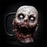 HeiHeiDa Halloween Horror Zombie Wein Tasse, 3D Harz Zombie Kaffee Becher Schädel Tasse Scary Blutig Kopf Mug Krug Trinken Tee Tasse, Creepy Halloween Hause Dekorative Requisiten