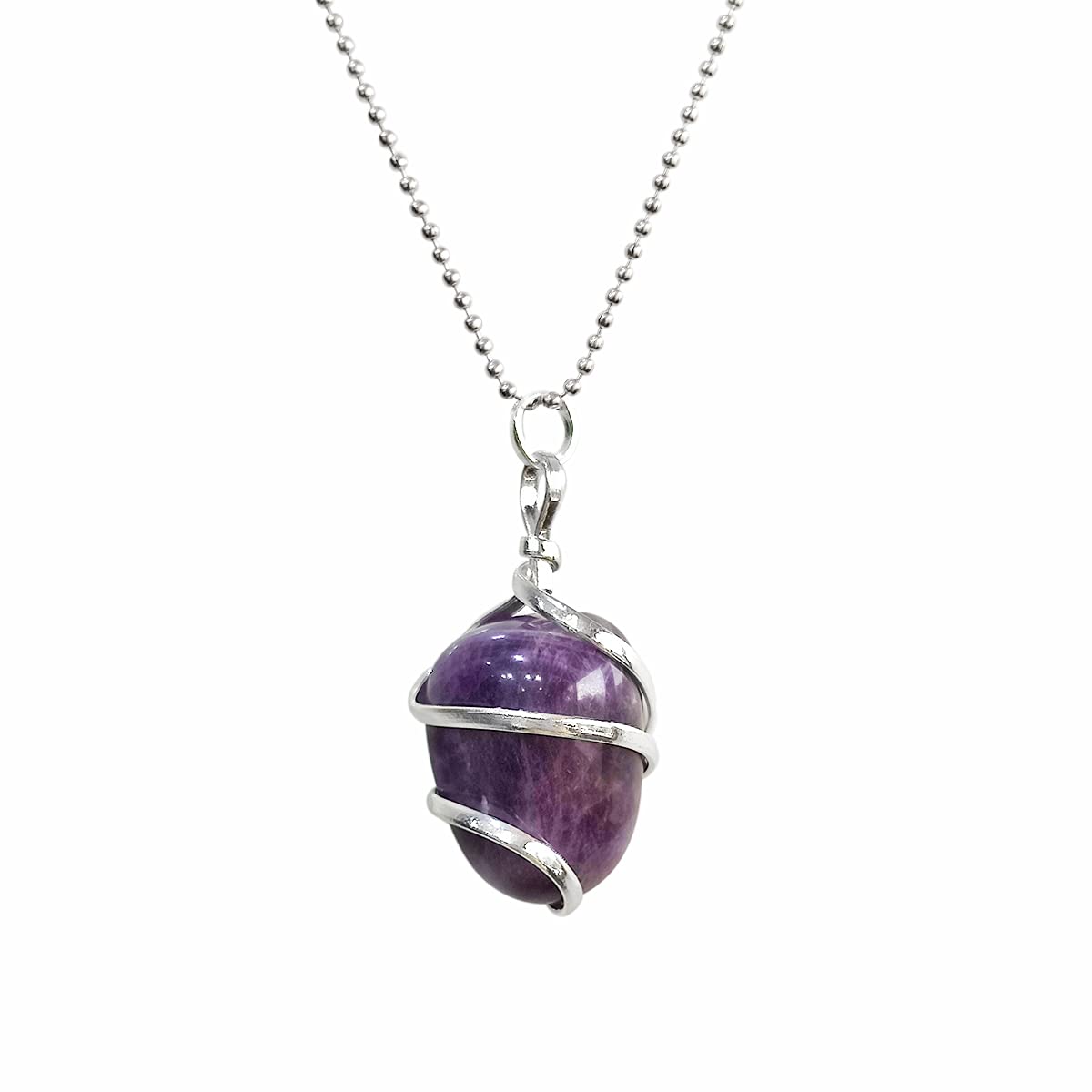 Tumble Pendant with Wire Wrapped for Men & Women | Crystal Stone Locket with Chain Gift for Birthday, Anniversary, Friends | Natural Gemstone Reiki Healing Pendant Necklace for Unisex-image-9