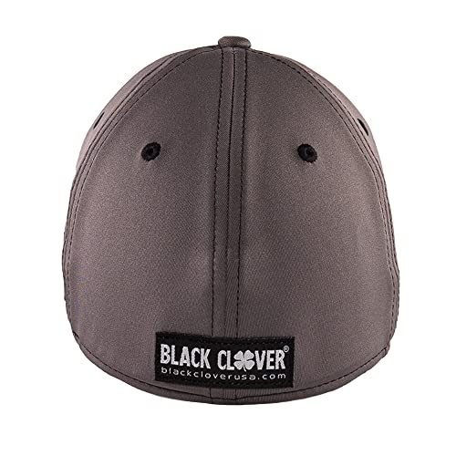 Black Clover Mens Rope Lucky Grey Flex Fit Cap Black Small/Medium