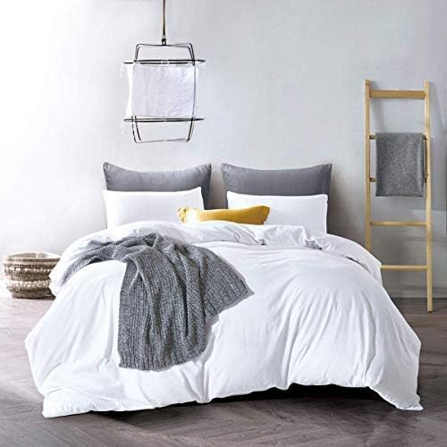 RUIKASIBedding Sets King Size Bed - 4 Piece Bedding Set Kingsize Bed, Deep Pocket Fitted Sheet and Duvet Cover with Pillow cases, Soft Microfiber Duvet Set with Zipper, WhiteOEKO-TEX STANDARD 100