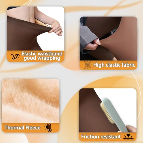 Image of X-CHENG Fleece Lined Tights Sheer Women - Winter Fake Translucent Warm Pantyhose Leggings Sheer Thick Tights for Women