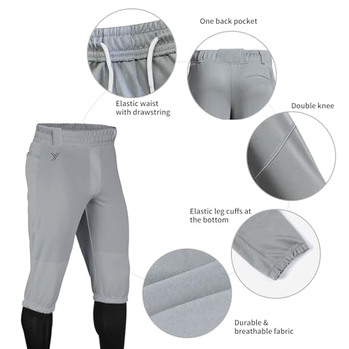 Youper Meninos Calças De Beisebol Elite Knicker Para Crianças De 4 A 9 Anos, Calças T-Ball Na Altura