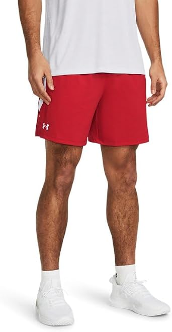 Under Armour Mens Tech Vent 6-Inch Shorts - Ultra-Breathable SM Red-White