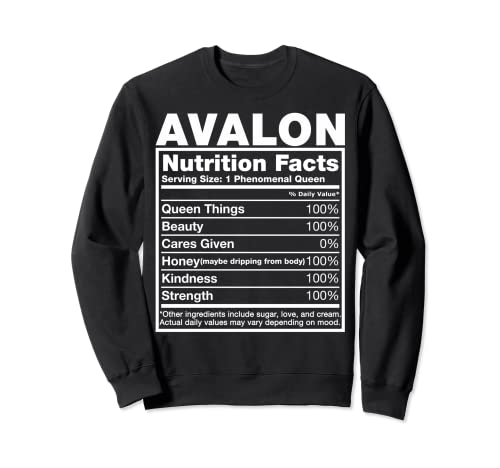 Avalon Nutrition Facts - Maglietta con nome Avalon Felpa