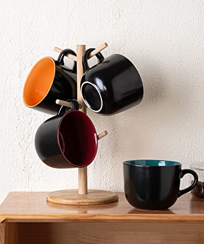 Amorarc 24 Oz Soup Mugs With Handles, Jumbo Ceramic Bowls Mugs Set With Handles For Coffee Cereal Cappuccino Snacks, Microwave&Dishwasher Safe Soup Cups For Meal-Multicolor #TOP5