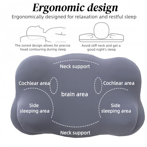 Mellow Cloud Pillow, Ergonomic Memory Sleep Cloud Pillow,Adjustable Cervical Neck Support Pillow with Breathable Pillowcase, for Side Back Stomach Sleepers