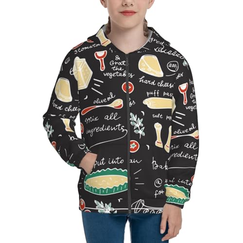 Vegetable Quiche Kid Hoodies Boys Zip Up Sweatshirts Girls Pullover with Pocket3