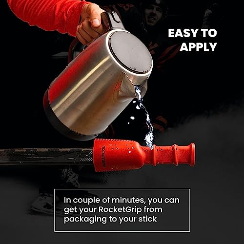ROCKETGRIP Hockey Stick Hole Replacement Grip - Better Than Grip Tapes - Long Lasting Premium Quality Easy to Install Ice Hockey Sports Grip for Adults and Kids (Canada)
