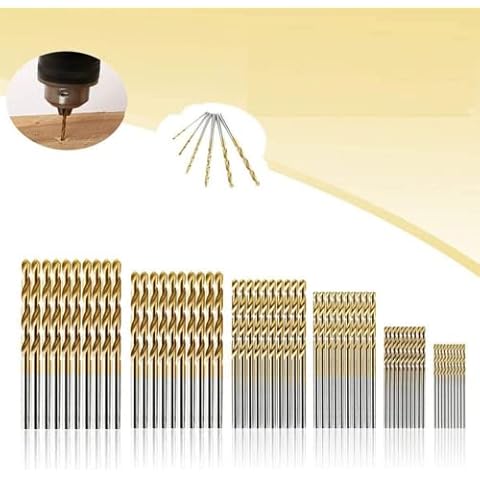 Spiralbohrer MOHOO 60pcs Bohrer 1/1,5/2/2,5/3/3.5 mm Metallbohrer HSS Stahlbohrer Satz für Holz Kunststoff und Aluminium Kupfer Stahl Cover